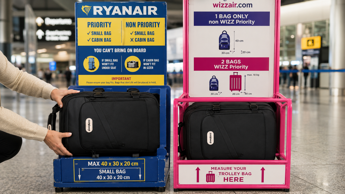 Plecak GOODBLESS w miernikach Ryanair i Wizz Air